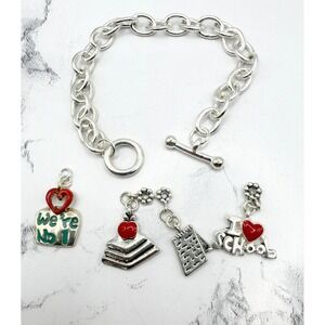 I Love School Charm Bracelet Books Apple Notebook, We're #1;  8"‎ Toggle DIY